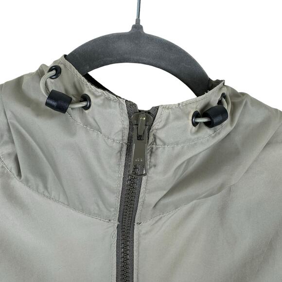 Columbia Sage Green Tan Lightweight Hooded Full Zip Packable Windbreaker Size M - Picture 5 of 13